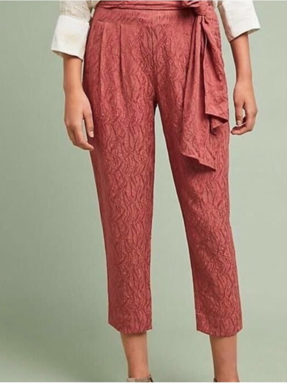 Anthropologie Pink Cropped Pants